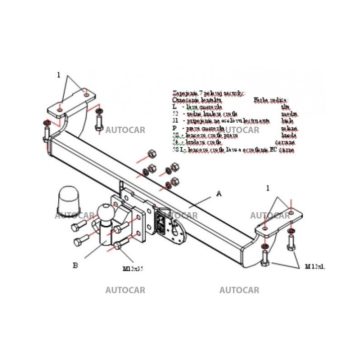 Towbar, Auto-Hak, Semi-Detachable System, Suzuki Vitara 3-Door 1988 - 2001 - EDK.ro