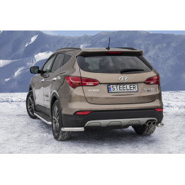 Colțare de Protecție Spate, Steeler 4x4 Corner Protect, Culoare Argintiu, Hyundai Santa Fe 2012 - 2018 - EDK.ro