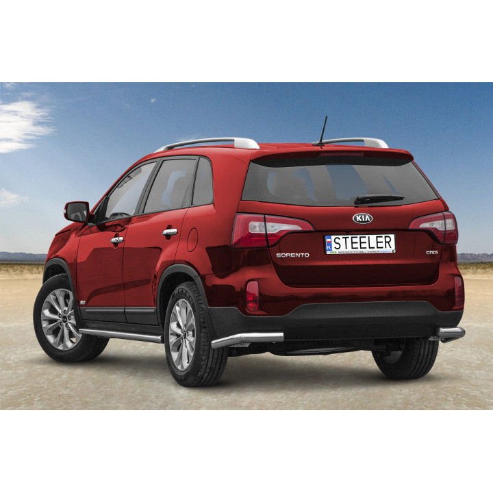 Colțare de Protecție Spate, Steeler 4x4 Corner Protect, Culoare Argintiu, Kia Sorento 2012 - 2015 - EDK.ro
