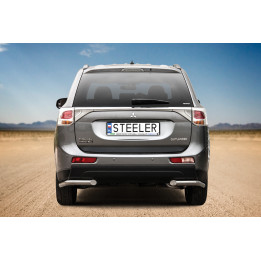 Rear Protection Corners, Steeler 4x4 Corner Protect, Color Silver, Mitsubishi Outlander 2012 - 2015 - EDK.ro