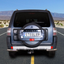 Colțare de Protecție Spate, Steeler 4x4 Corner Protect, Culoare Argintiu, Mitsubishi Pajero 2007 - 2015 - EDK.ro