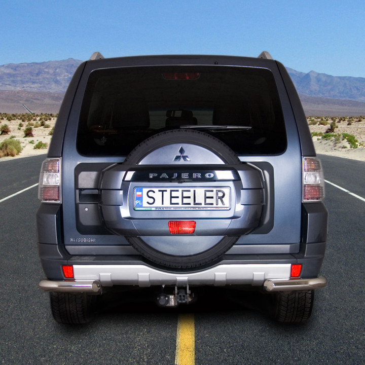 Rear Protection Corners, Steeler 4x4 Corner Protect, Color Silver, Mitsubishi Pajero 2007 - 2015 - EDK.ro