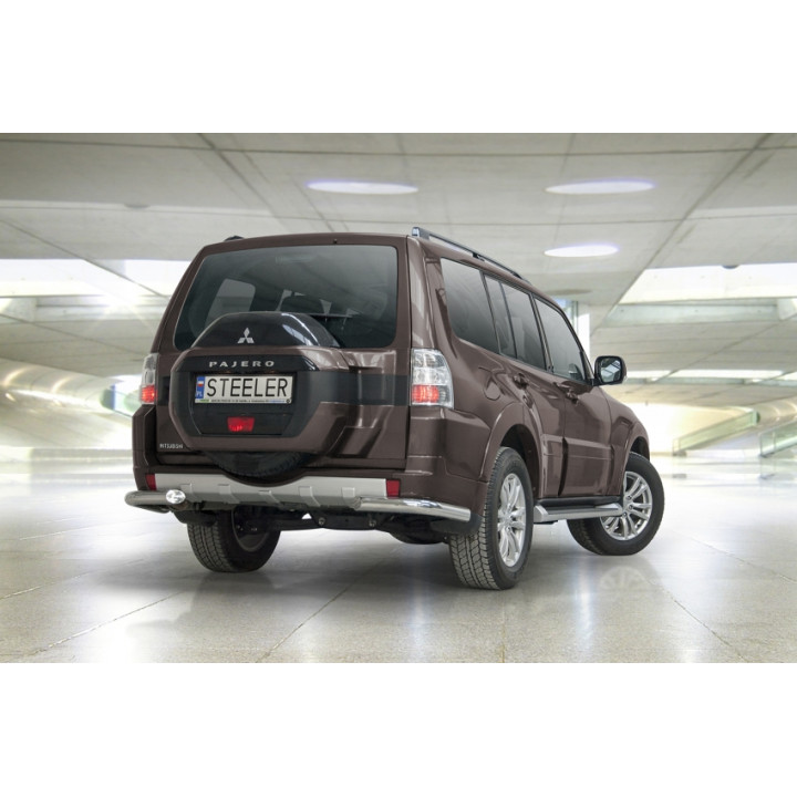 Rear Protection Corners, Steeler 4x4 Corner Protect, Color Silver, Mitsubishi Pajero 2015 - Present - EDK.ro