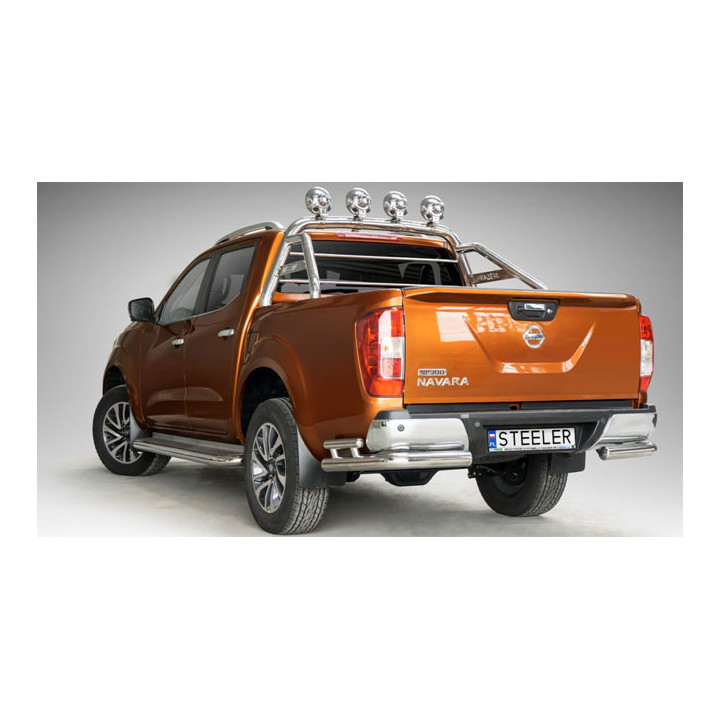 Colțare de Protecție Spate, Steeler 4x4 Corner Protect, Culoare Argintiu, Nissan Navara 2015 - Prezent - EDK.ro