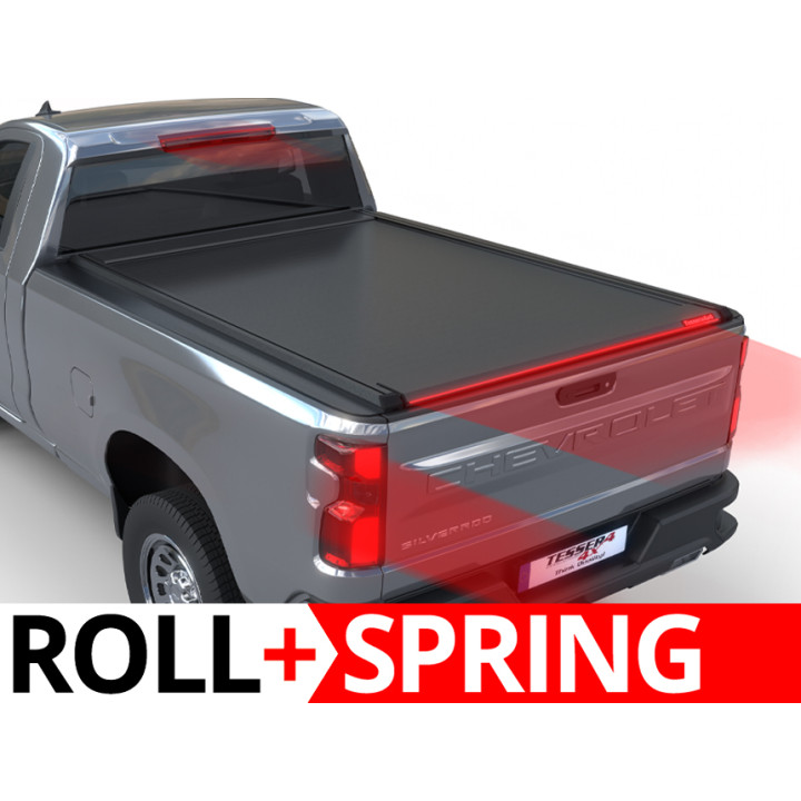 Spring Assisted Roll Top Tonneau Bed Cover, Tessera 4x4 Roll+, Chevrolet Silverado 1500 Bed Length 8.0 Feet 2014 - 2018 - EDK.ro