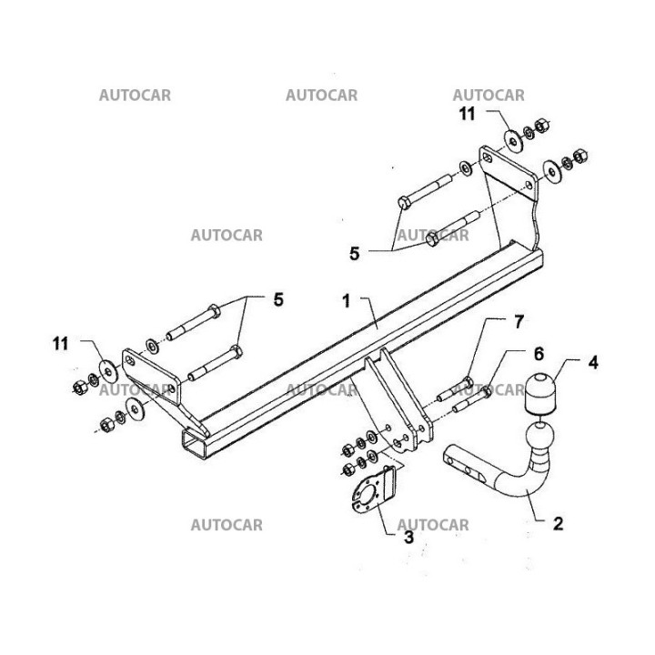 Cârlig de Remorcare, Auto-Hak, Sistem Semi-Demontabil, Dodge Caliber 5 Uși 2006 - 2012 - EDK.ro