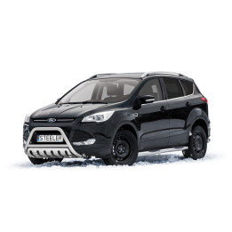 EC Homologated Bullbar, Steeler 4x4 "A" Bar with Plate, Color Silver, Ford Kuga 2012 - 2017 - EDK.ro