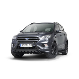 EC Homologated Bullbar, Steeler 4x4 "A" Bar with Plate, Color Black, Ford Kuga 2017 - 2019 - EDK.ro