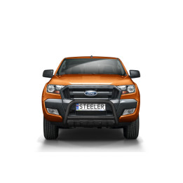 Bullbar Omologat RAR, Steeler 4x4 "A" Bar cu Placă, Culoare Negru, Ford Ranger 2012 - 2019 - EDK.ro