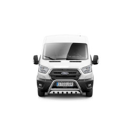 Bullbar Omologat RAR, Steeler 4x4 "A" Bar cu Placă, Culoare Argintiu, Ford Transit 2019 - Prezent - EDK.ro