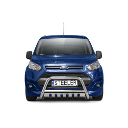 Bullbar Omologat RAR, Steeler 4x4 "A" Bar cu Placă, Culoare Argintiu, Ford Transit Connect 2013 - 2021 - EDK.ro