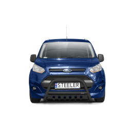 EC Homologated Bullbar, Steeler 4x4 "A" Bar with Plate, Color Black, Ford Transit Connect 2013 - 2021 - EDK.ro