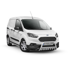 Bullbar Omologat RAR, Steeler 4x4 "A" Bar cu Placă, Culoare Argintiu, Ford Transit Courier 2018 - Prezent - EDK.ro