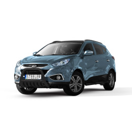 EC Homologated Bullbar, Steeler 4x4 "A" Bar with Plate, Color Black, Hyundai ix35 2009 - 2015 - EDK.ro