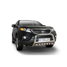 Bullbar Omologat RAR, Steeler 4x4 "A" Bar cu Placă, Culoare Argintiu, Kia Sorento 2009 - 2012 - EDK.ro