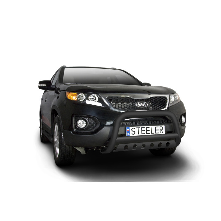 Bullbar Omologat RAR, Steeler 4x4 "A" Bar cu Placă, Culoare Argintiu, Kia Sorento 2009 - 2012 - EDK.ro