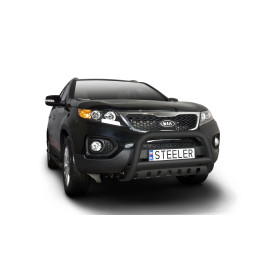 EC Homologated Bullbar, Steeler 4x4 "A" Bar with Plate, Color Black, Kia Sorento 2009 - 2012 - EDK.ro