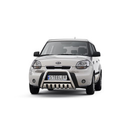 EC Homologated Bullbar, Steeler 4x4 "A" Bar with Plate, Color Silver, Kia Soul 2008 - 2011 - EDK.ro