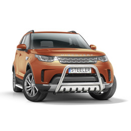 EC Homologated Bullbar, Steeler 4x4 "A" Bar with Plate, Color Silver, Land Rover Discovery 2017 - Present - EDK.ro