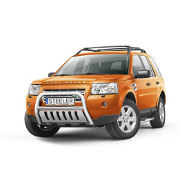 EC Homologated Bullbar, Steeler 4x4 "A" Bar with Plate, Color Silver, Land Rover Freelander 2007 - 2014 - EDK.ro