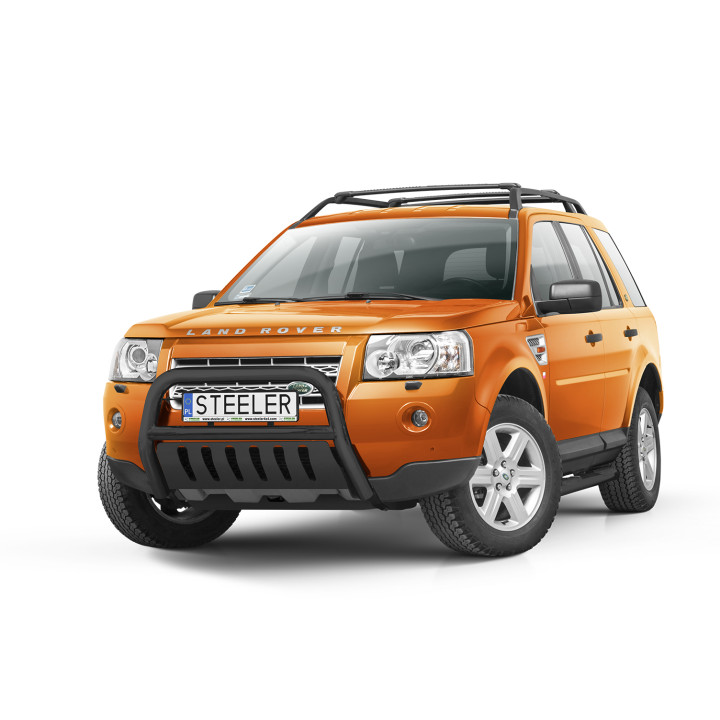 EC Homologated Bullbar, Steeler 4x4 "A" Bar with Plate, Color Silver, Land Rover Freelander 2007 - 2014 - EDK.ro