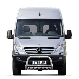 Bullbar Omologat RAR, Steeler 4x4 "A" Bar cu Placă, Culoare Argintiu, Mercedes-Benz Sprinter 2006 - 2018 - EDK.ro