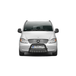 EC Homologated Bullbar, Steeler 4x4 "A" Bar with Plate, Color Black, Mercedes-Benz Vito 2003 - 2010 - EDK.ro