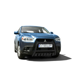 EC Homologated Bullbar, Steeler 4x4 "A" Bar with Plate, Color Black, Mitsubishi ASX 2010 - 2012 - EDK.ro