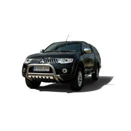 EC Homologated Bullbar, Steeler 4x4 "A" Bar with Plate, Color Silver, Mitsubishi L200 2009 - 2015 - EDK.ro