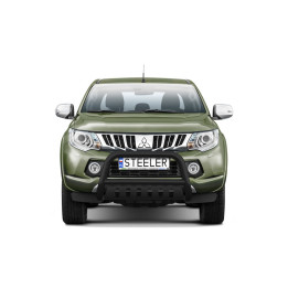 Bullbar Omologat RAR, Steeler 4x4 "A" Bar cu Placă, Culoare Negru, Mitsubishi L200 2015 - 2019 - EDK.ro