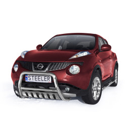 EC Homologated Bullbar, Steeler 4x4 "A" Bar with Plate, Color Silver, Nissan Juke 2010 - 2014 - EDK.ro