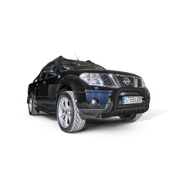 EC Homologated Bullbar, Steeler 4x4 "A" Bar with Plate, Color Black, Nissan Navara 2005 - 2010 - EDK.ro