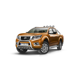 EC Homologated Bullbar, Steeler 4x4 "A" Bar with Plate, Color Silver, Nissan Navara 2015 - Present - EDK.ro