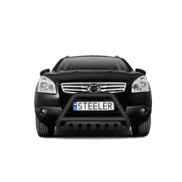 EC Homologated Bullbar, Steeler 4x4 "A" Bar with Plate, Color Black, Nissan Qashqai 2007 - 2010 - EDK.ro