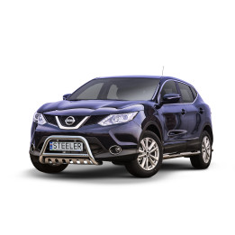 Bullbar Omologat RAR, Steeler 4x4 "A" Bar cu Placă, Culoare Argintiu, Nissan Qashqai 2013 - 2017 - EDK.ro