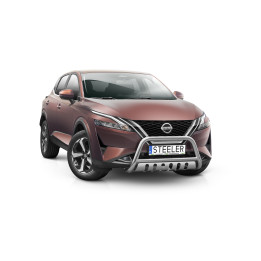 EC Homologated Bullbar, Steeler 4x4 "A" Bar with Plate, Color Black, Nissan Qashqai 2021 - Present - EDK.ro