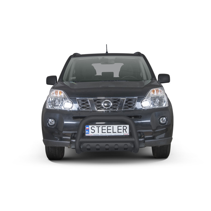 Bullbar Omologat RAR, Steeler 4x4 "A" Bar cu Placă, Culoare Argintiu, Nissan X-Trail 2007 - 2010 - EDK.ro