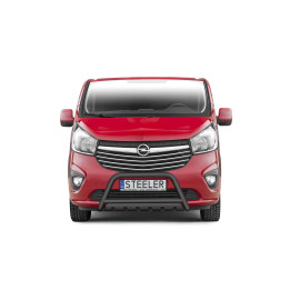Bullbar Omologat RAR, Steeler 4x4 "A" Bar cu Placă, Culoare Negru, Opel Vivaro 2014 - 2019 - EDK.ro