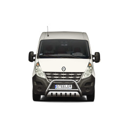EC Homologated Bullbar, Steeler 4x4 "A" Bar with Plate, Color Silver, Renault Master 2010 - 2019 - EDK.ro