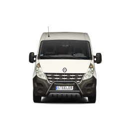 EC Homologated Bullbar, Steeler 4x4 "A" Bar with Plate, Color Black, Renault Master 2010 - 2019 - EDK.ro