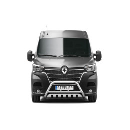 EC Homologated Bullbar, Steeler 4x4 "A" Bar with Plate, Color Silver, Renault Master 2019 - Present - EDK.ro