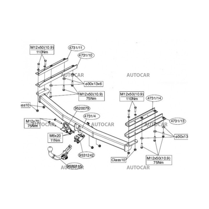Cârlig de Remorcare Detașabil Automat, Brink Grand, Dodge Caravan 2010 - Prezent - EDK.ro