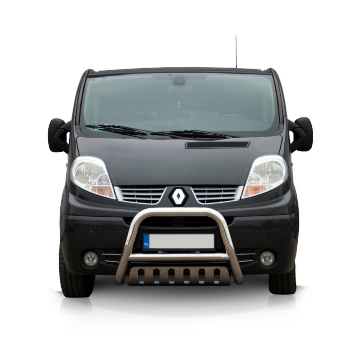Bullbar Omologat RAR, Steeler 4x4 "A" Bar cu Placă, Culoare Argintiu, Renault Trafic 2001 - 2014 - EDK.ro