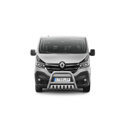 Bullbar Omologat RAR, Steeler 4x4 "A" Bar cu Placă, Culoare Argintiu, Renault Trafic 2019 - 2021 - EDK.ro