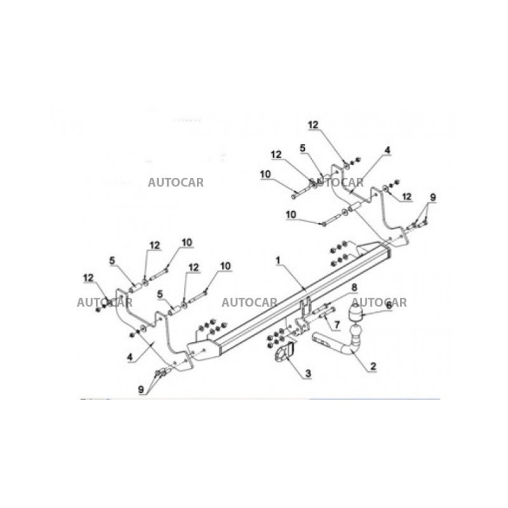 Towbar, Auto-Hak, Semi-Detachable System, Dacia Sandero Stepway 2013 - 2020 - EDK.ro