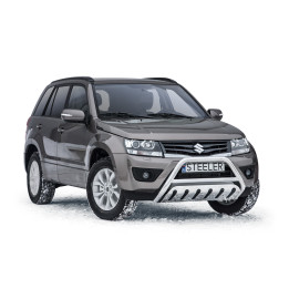 Bullbar Omologat RAR, Steeler 4x4 "A" Bar cu Placă, Culoare Argintiu, Suzuki Grand Vitara 2006 - 2014 - EDK.ro