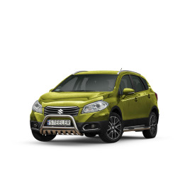 EC Homologated Bullbar, Steeler 4x4 "A" Bar with Plate, Color Silver, Suzuki SX4 2013 - 2016 - EDK.ro