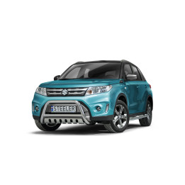 Bullbar Omologat RAR, Steeler 4x4 "A" Bar cu Placă, Culoare Argintiu, Suzuki Vitara 2015 - 2018 - EDK.ro
