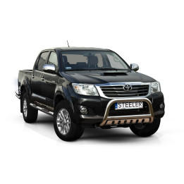 Bullbar Omologat RAR, Steeler 4x4 "A" Bar cu Placă, Culoare Argintiu, Toyota Hilux 2005 - 2015 - EDK.ro
