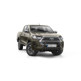 Bullbar Omologat RAR, Steeler 4x4 "A" Bar cu Placă, Culoare Negru, Toyota Hilux 2021 - Prezent - EDK.ro
